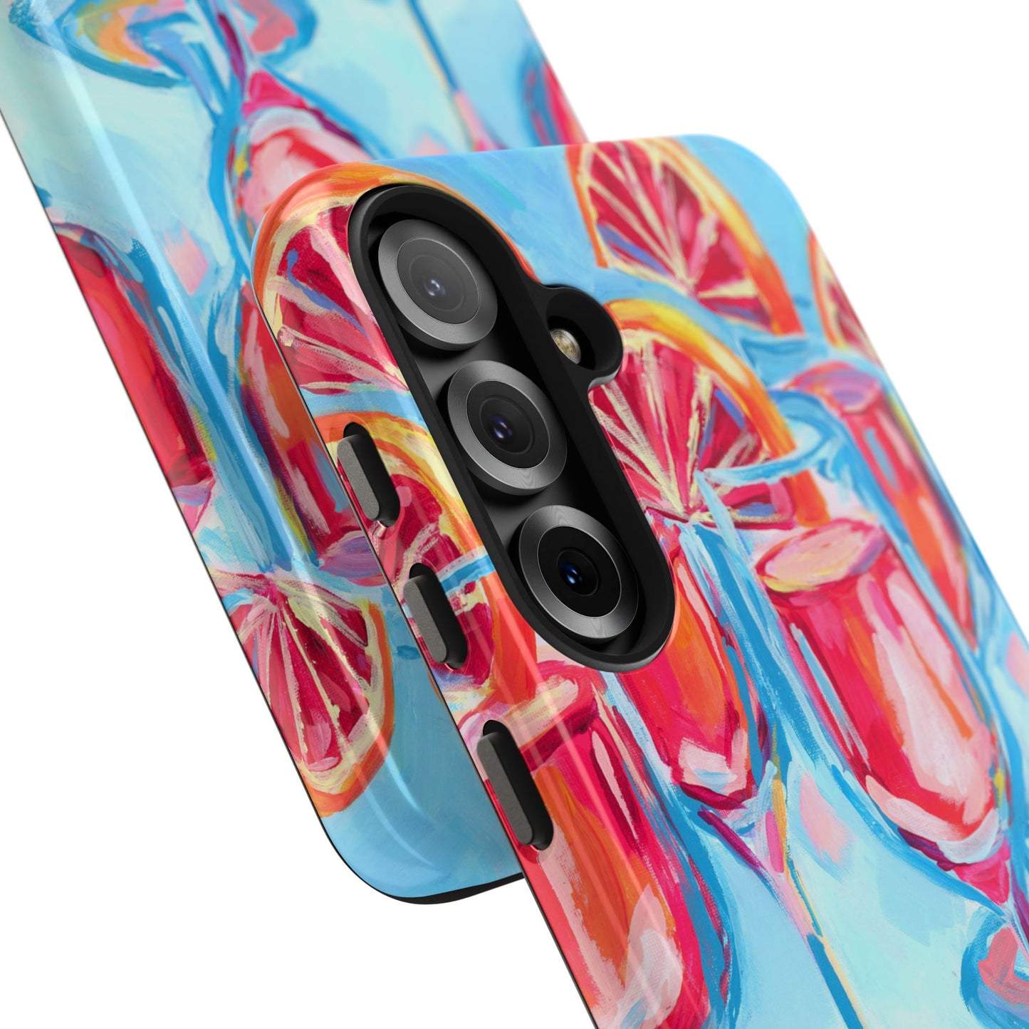 Pink Blood Orange Mimosas Blue Champagne Flute Acrylic Tough Phone Case | Various Models Available