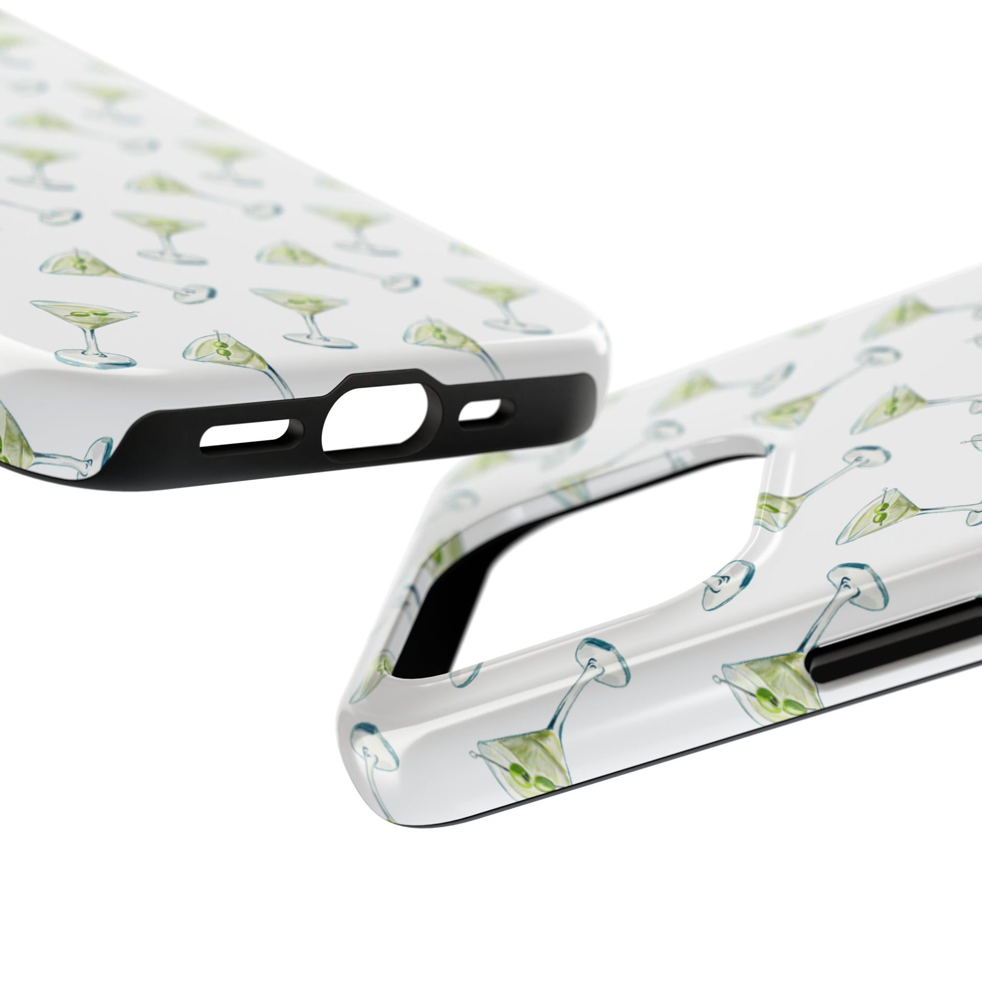 Martini Watercolor Illustrated Tossed Pattern Tough Phone Case | Various Models Available