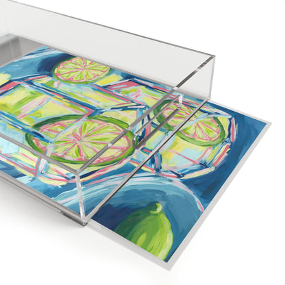 11” x 17” Acrylic Serving Tray Blue Green Pink Margaritas