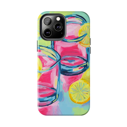 Pink Lemonade Abstract Acrylic Cocktails Tough Phone Case | Various Models Available