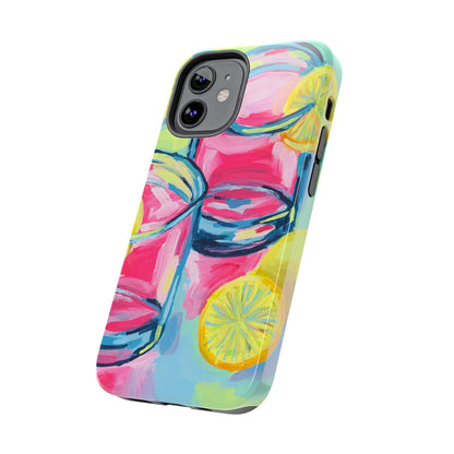 Pink Lemonade Abstract Acrylic Cocktails Tough Phone Case | Various Models Available