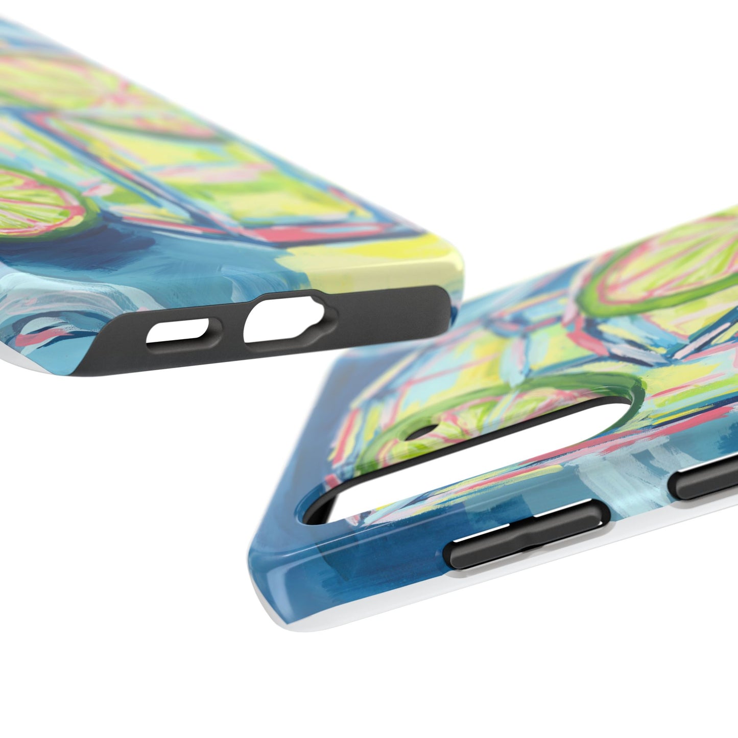 Pink Lime Green Yellow Margaritas Acrylic Tough Phone Case | Various Models Available