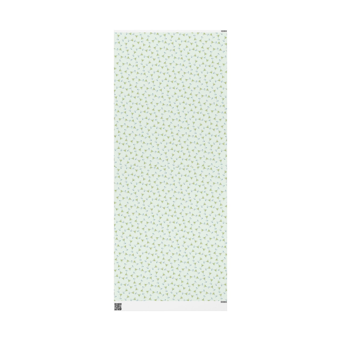 Gift Wrap | Mini Mint Green Watercolor Martini Tossed Pattern | Matte or Glossy | Festive Birthday Bachelorette Cocktail Gift Wrap 30" x 72" Matte