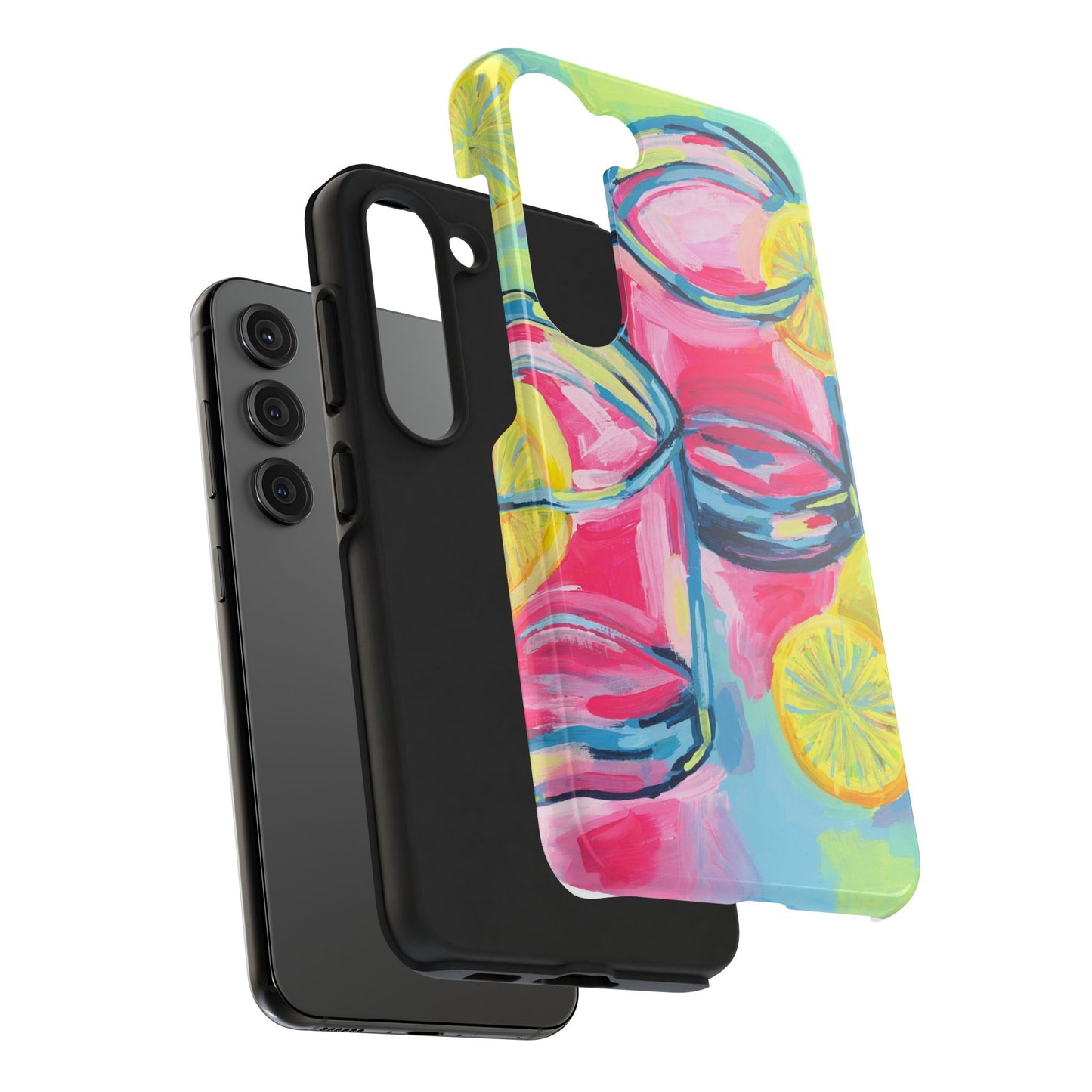 Pink Lemonade Abstract Acrylic Cocktails Tough Phone Case | Various Models Available