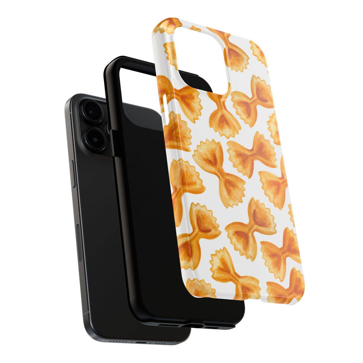 Tossed Farfalle Bow Tie Pasta Watercolor Illustrated White Tough Phone Case | Various Models