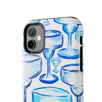 Coastal Shades of Blue Watercolor Margaritas Tough Phone Case | Various Models Available