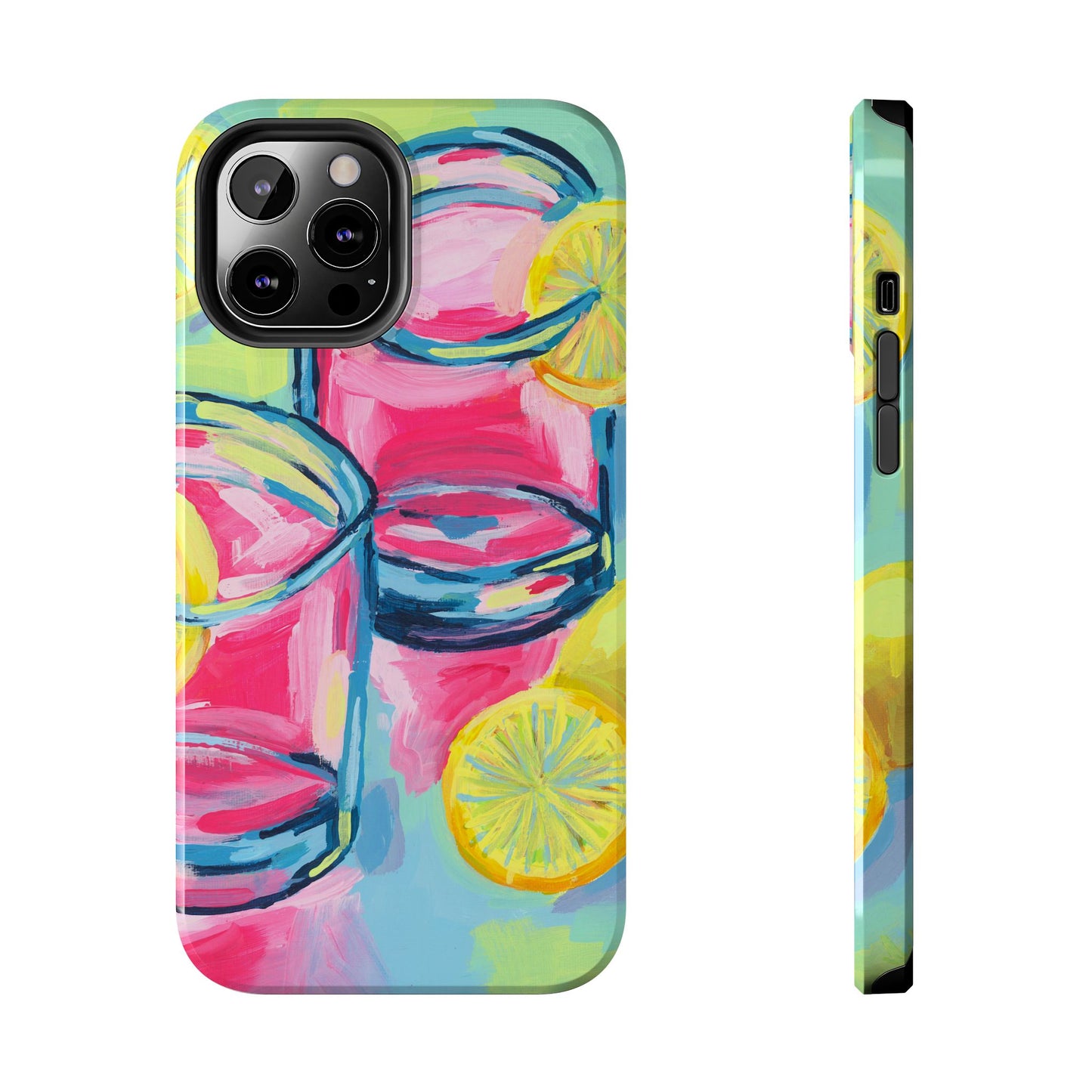 Pink Lemonade Abstract Acrylic Cocktails Tough Phone Case | Various Models Available