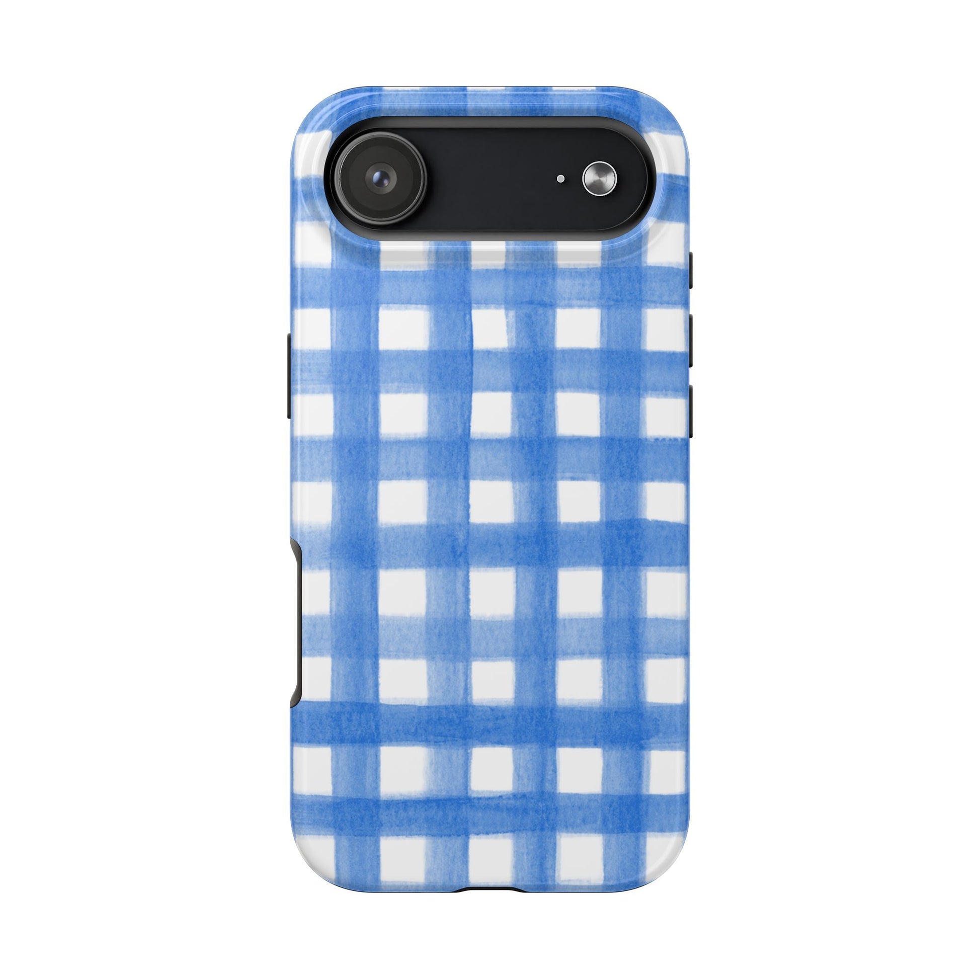 Blue Gingham Watercolor Preppy Tough Phone Case | Various models iPhone 17 Air