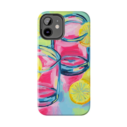 Pink Lemonade Abstract Acrylic Cocktails Tough Phone Case | Various Models Available