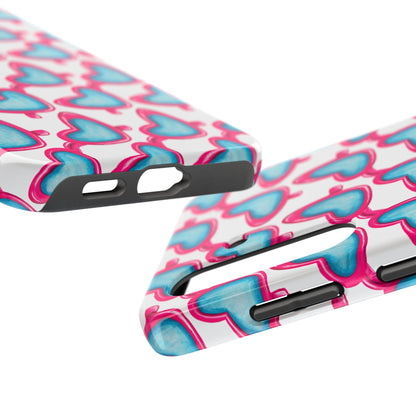 Pink Heart Shaped Sunglasses Watercolor Illustrated Tough Phone Case | Various Models