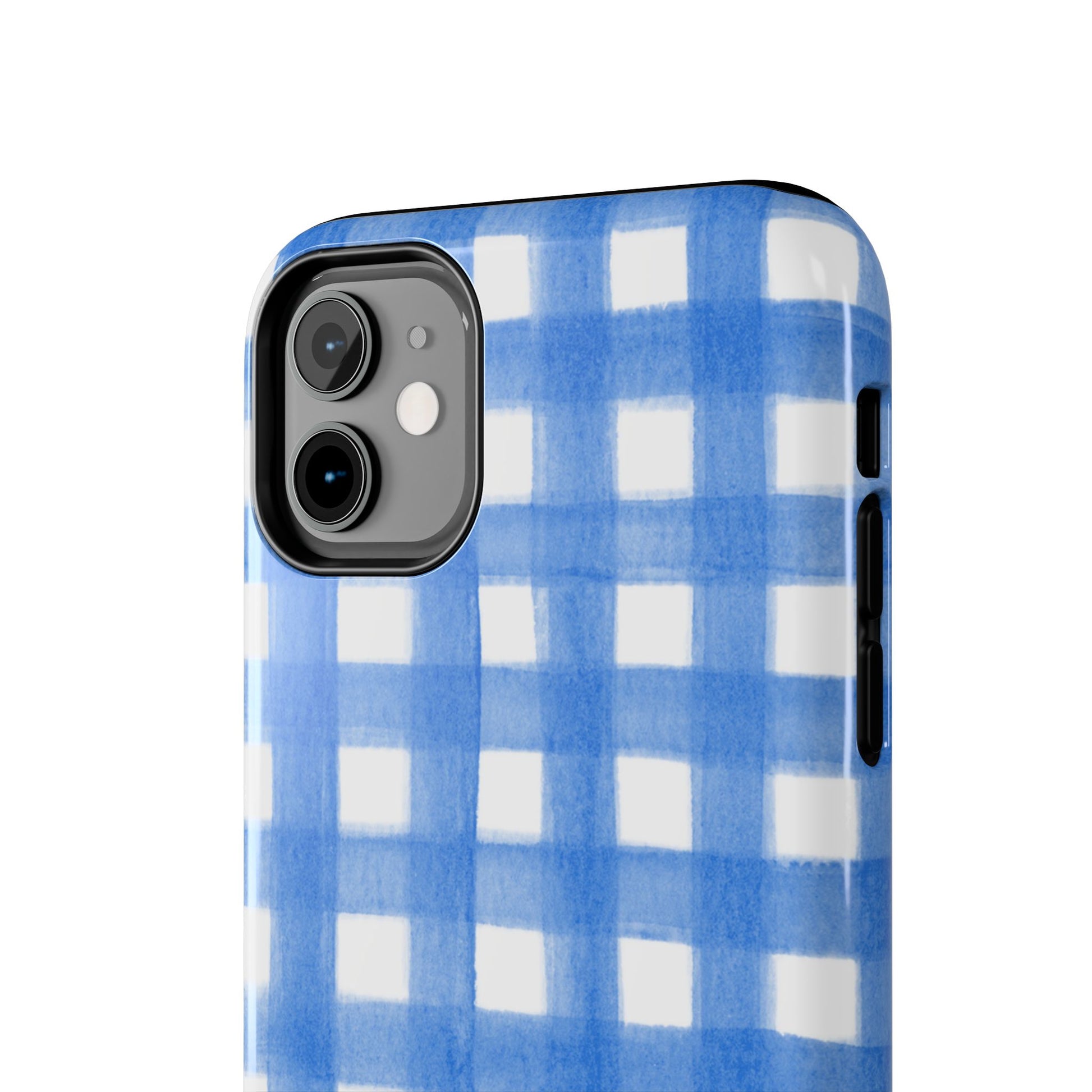 Blue Gingham Watercolor Preppy Tough Phone Case | Various models