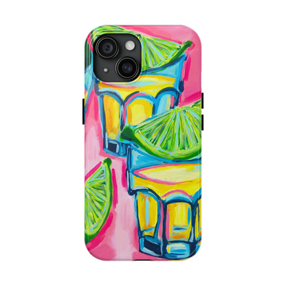 Pink Tequila Shot & Limes Acrylic Tough Phone Case | Various Models Available