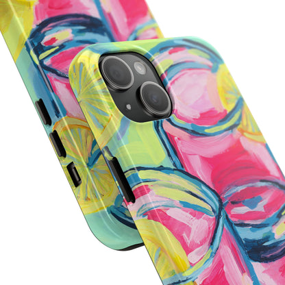Pink Lemonade Abstract Acrylic Cocktails Tough Phone Case | Various Models Available