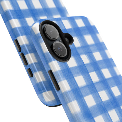 Blue Gingham Watercolor Preppy Tough Phone Case | Various models