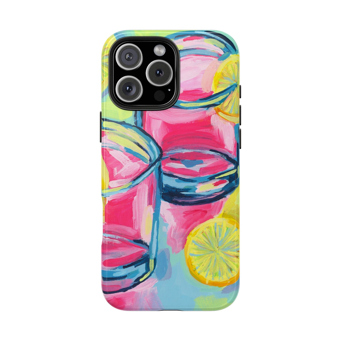 Pink Lemonade Abstract Acrylic Cocktails Tough Phone Case | Various Models Available