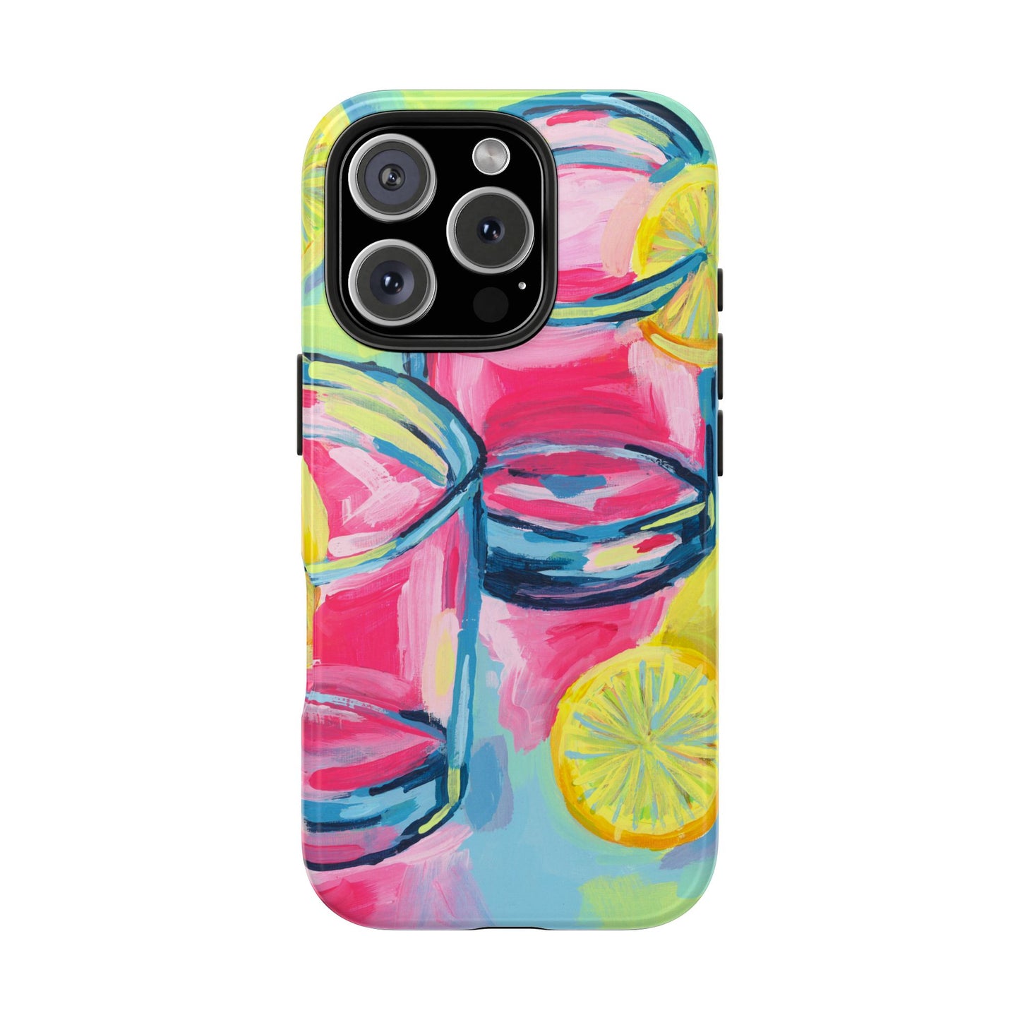 Pink Lemonade Abstract Acrylic Cocktails Tough Phone Case | Various Models Available