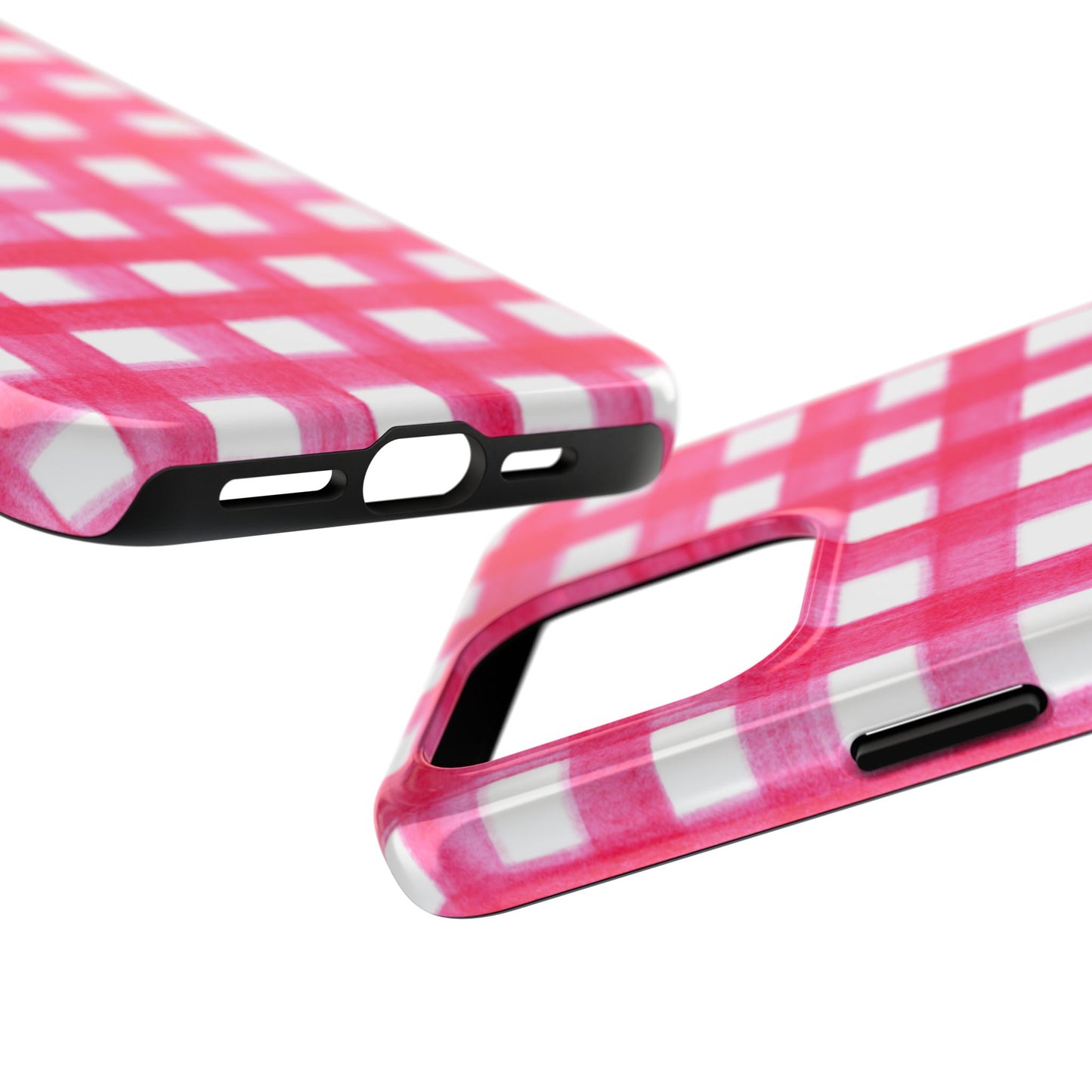 Hot Pink Gingham Watercolor Preppy Tough Phone Case | Various models
