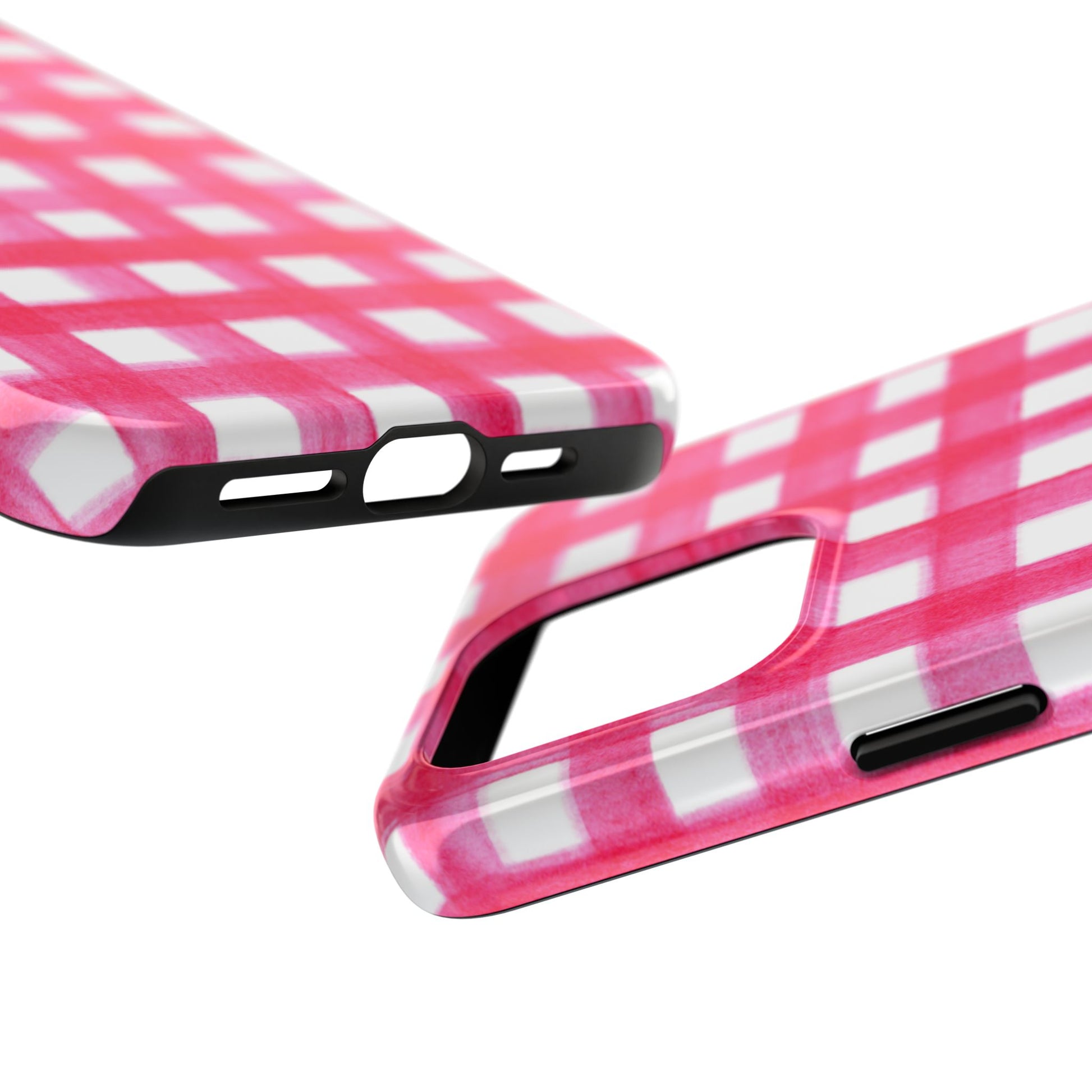 Hot Pink Gingham Watercolor Preppy Tough Phone Case | Various models
