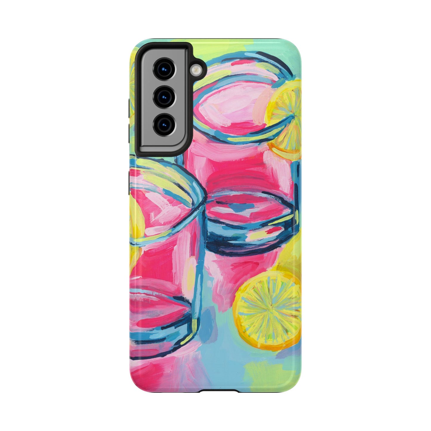 Pink Lemonade Abstract Acrylic Cocktails Tough Phone Case | Various Models Available