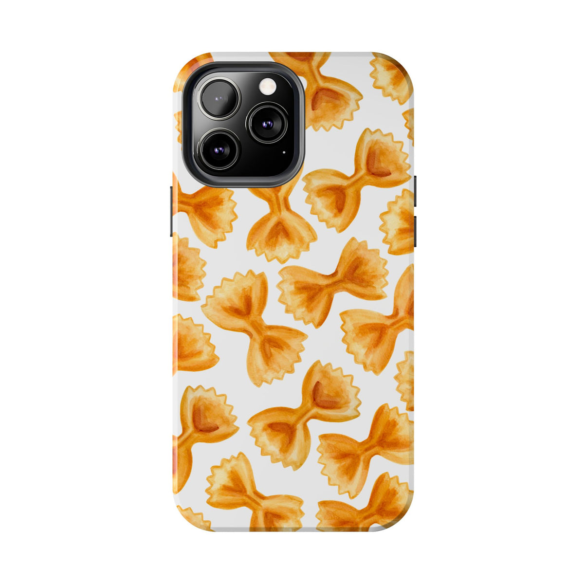 Tossed Farfalle Bow Tie Pasta Watercolor Illustrated White Tough Phone Case | Various Models