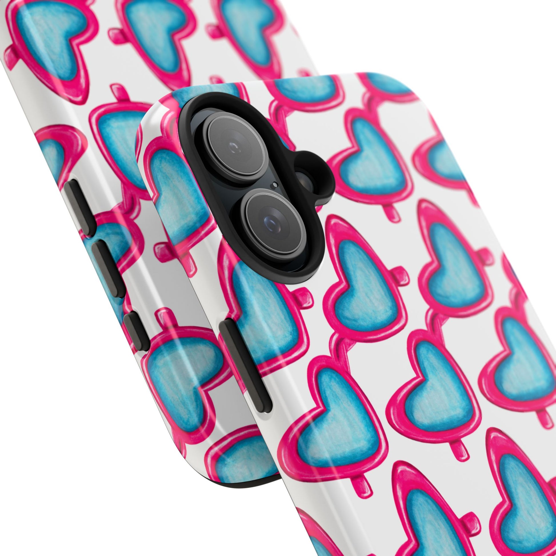 Pink Heart Shaped Sunglasses Watercolor Illustrated Tough Phone Case | Various Models