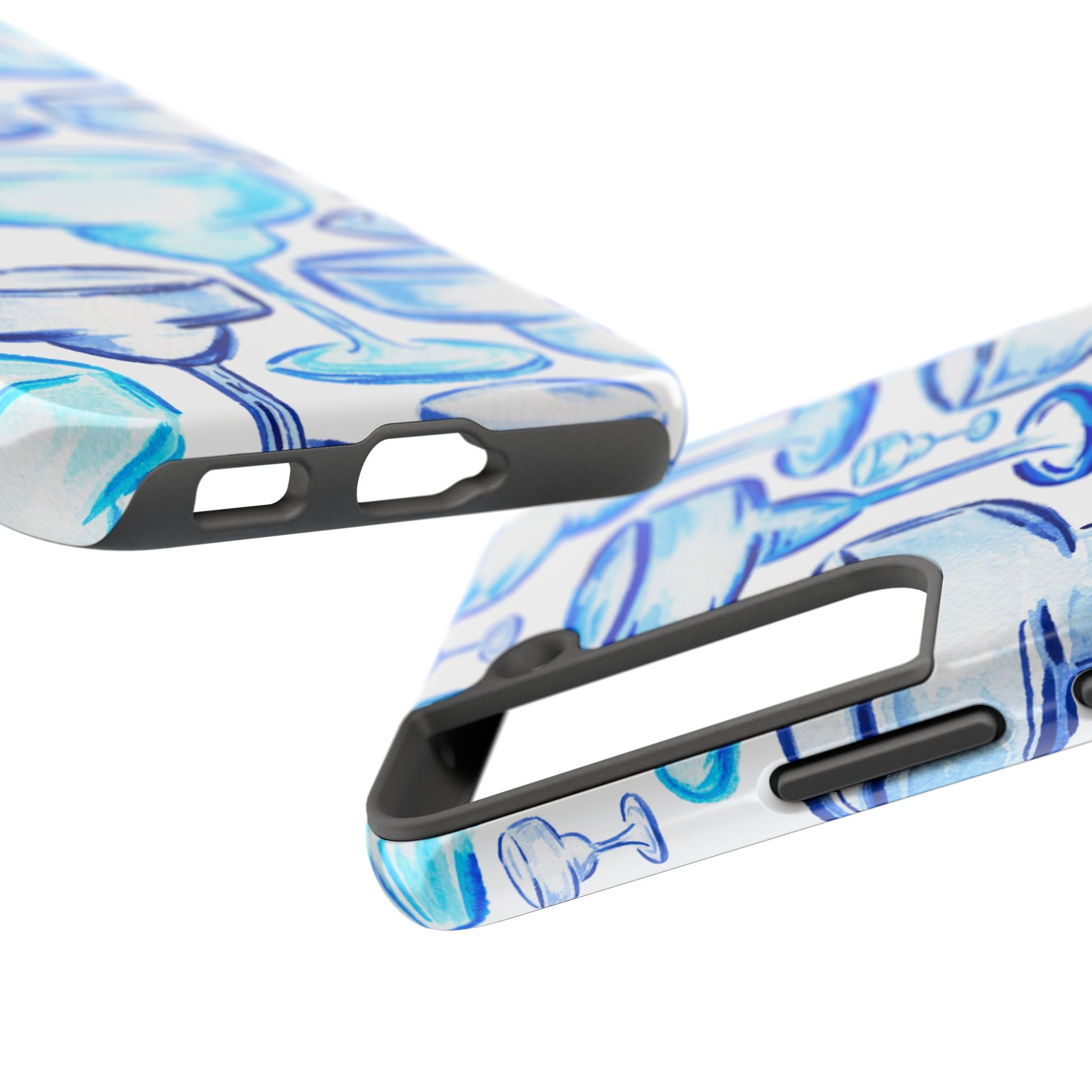 Coastal Shades of Blue Watercolor Margaritas Tough Phone Case | Various Models Available
