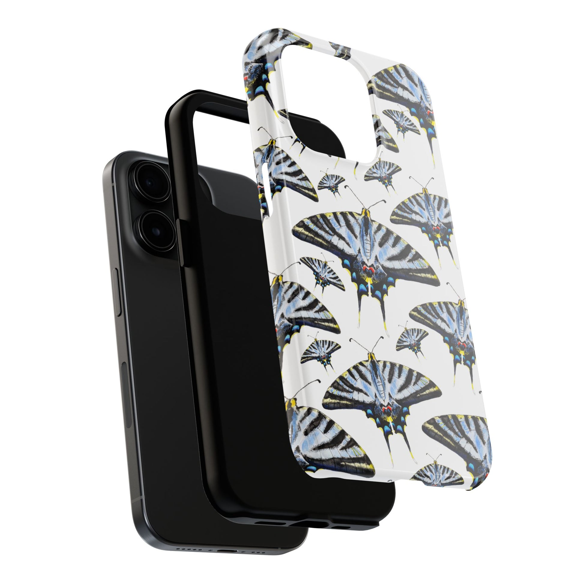 Light Blue Swallowtail Butterflies Watercolor Illustrated Pale Blue Tough Phone Case | Various Models