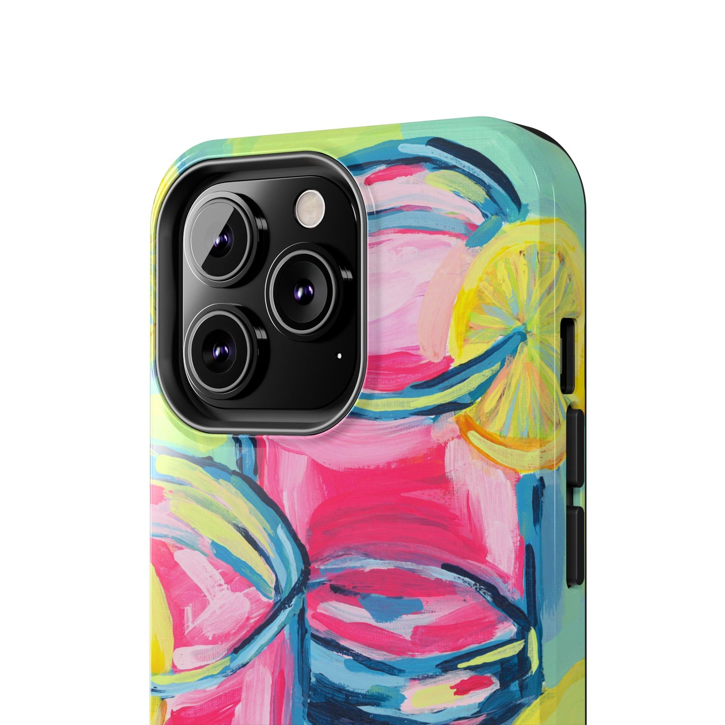 Pink Lemonade Abstract Acrylic Cocktails Tough Phone Case | Various Models Available