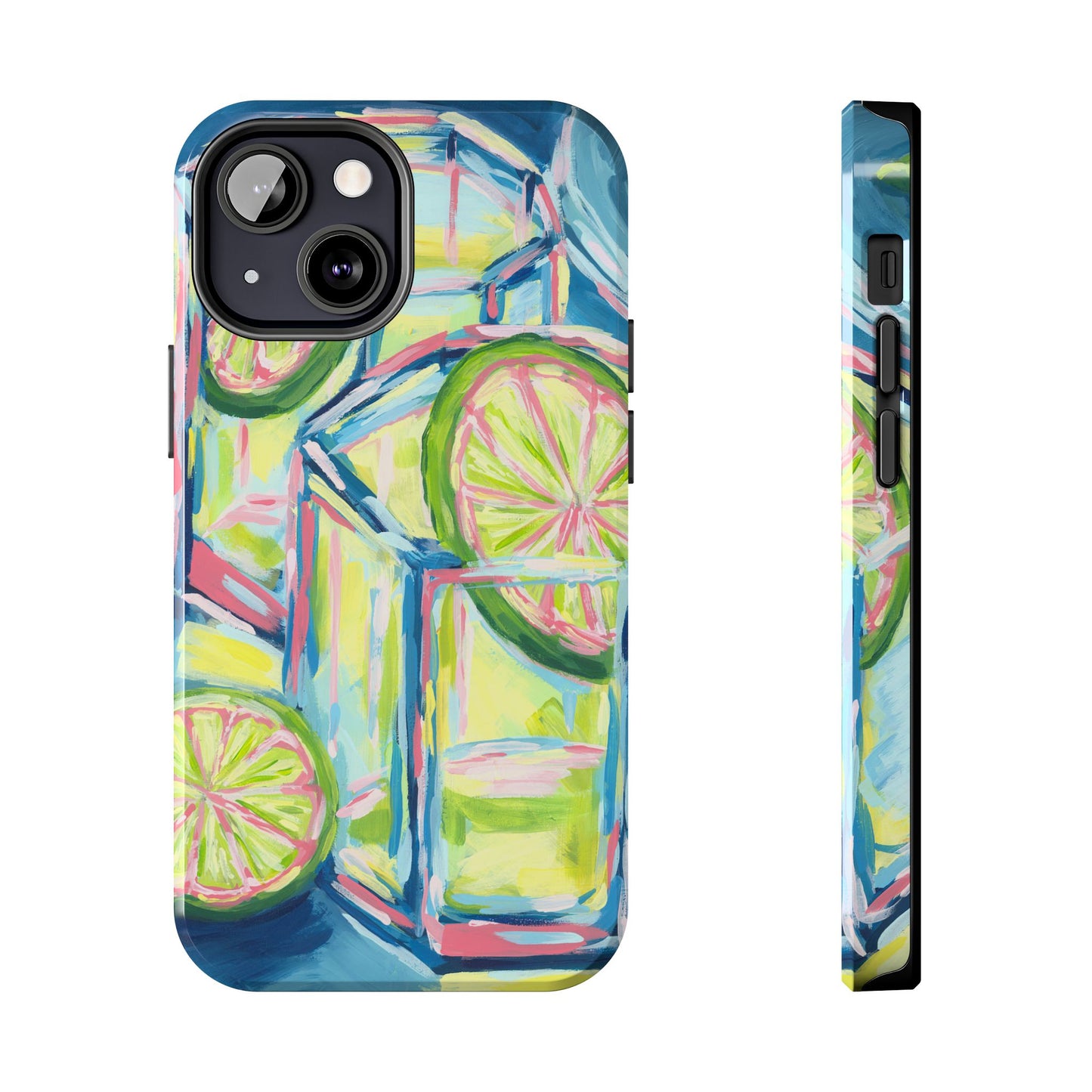 Pink Lime Green Yellow Margaritas Acrylic Tough Phone Case | Various Models Available