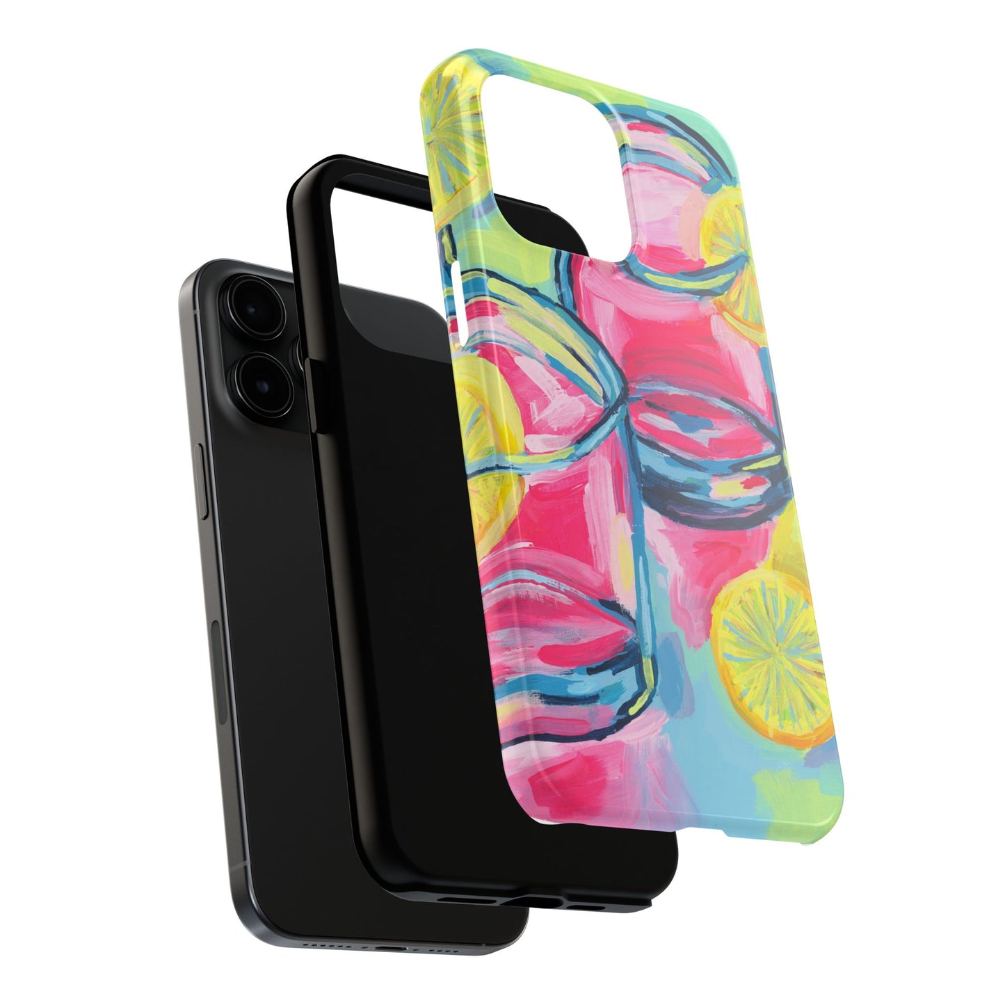 Pink Lemonade Abstract Acrylic Cocktails Tough Phone Case | Various Models Available