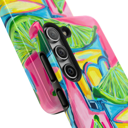 Pink Tequila Shot & Limes Acrylic Tough Phone Case | Various Models Available