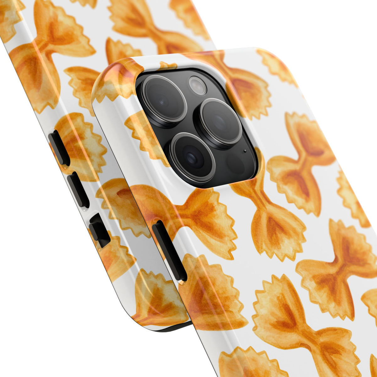 Tossed Farfalle Bow Tie Pasta Watercolor Illustrated White Tough Phone Case | Various Models
