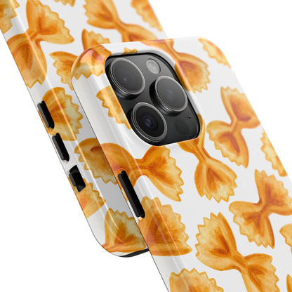 Tossed Farfalle Bow Tie Pasta Watercolor Illustrated White Tough Phone Case | Various Models