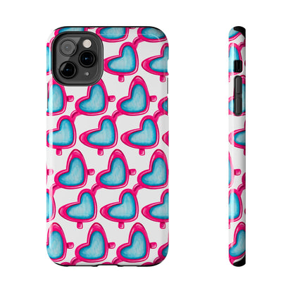 Pink Heart Shaped Sunglasses Watercolor Illustrated Tough Phone Case | Various Models iPhone 11 Pro Max