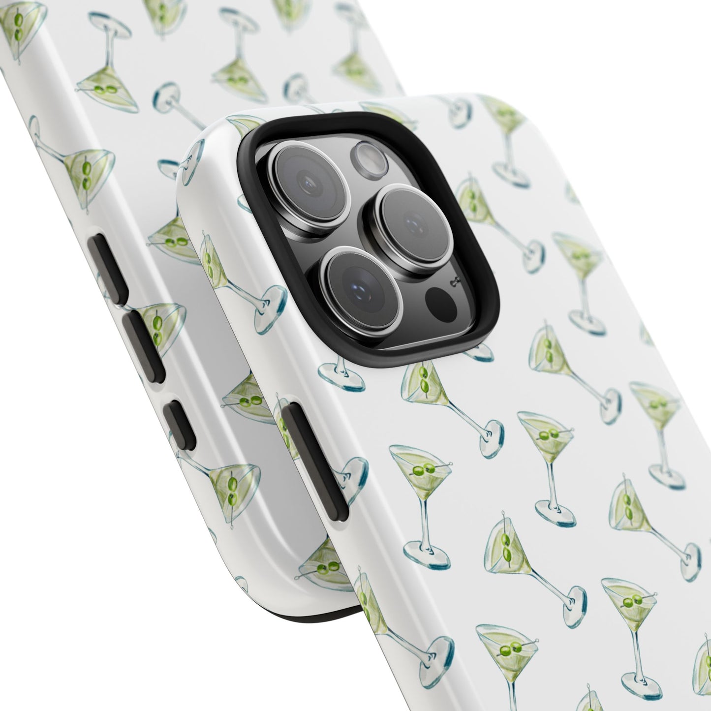Martini Watercolor Illustrated Tossed Pattern Tough Phone Case | Various Models Available