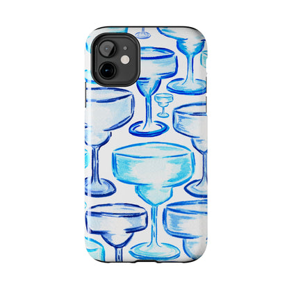 Coastal Shades of Blue Watercolor Margaritas Tough Phone Case | Various Models Available