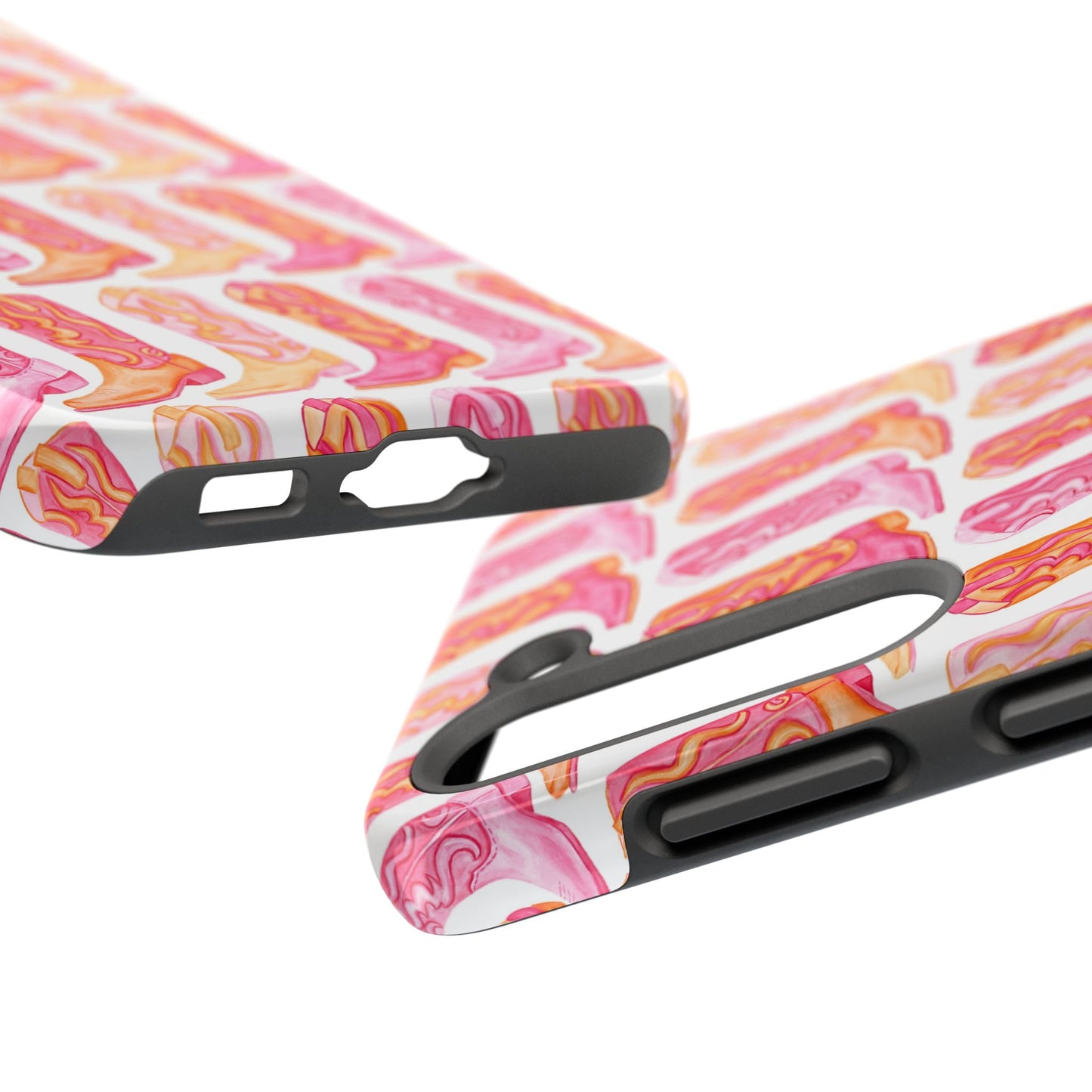 Rows of Hot Pink & Orange Cowboy Boots Tough Phone Cases | Various Models Available