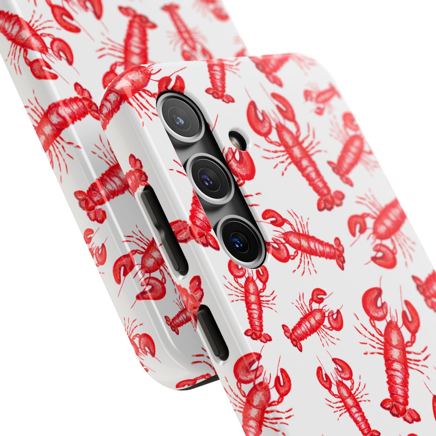 Watercolor Red Lobster Coastal Illustrated Patterned Tough Phone Case | Various Models