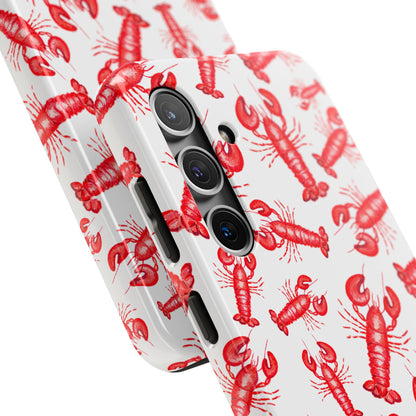 Watercolor Red Lobster Coastal Illustrated Patterned Tough Phone Case | Various Models