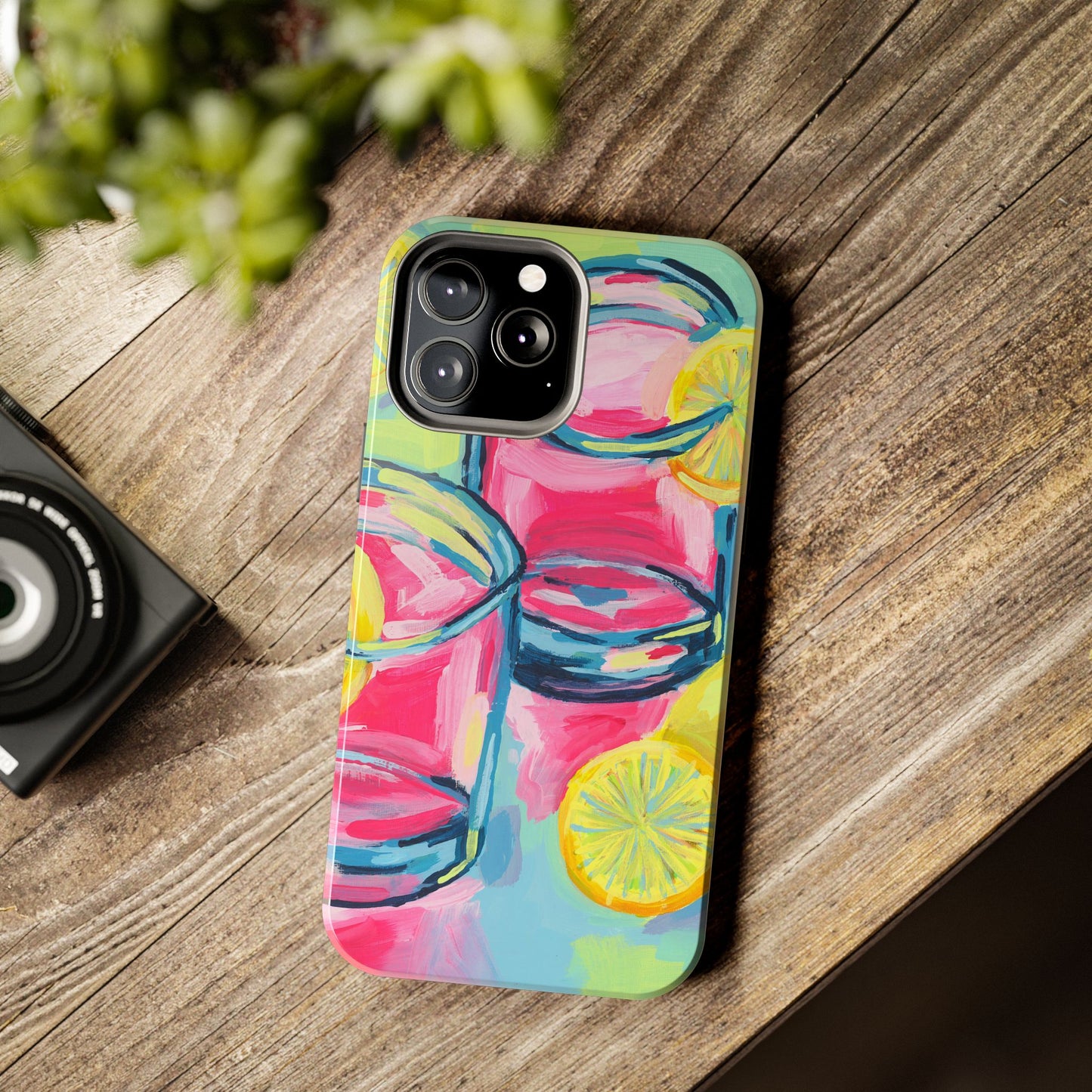 Pink Lemonade Abstract Acrylic Cocktails Tough Phone Case | Various Models Available