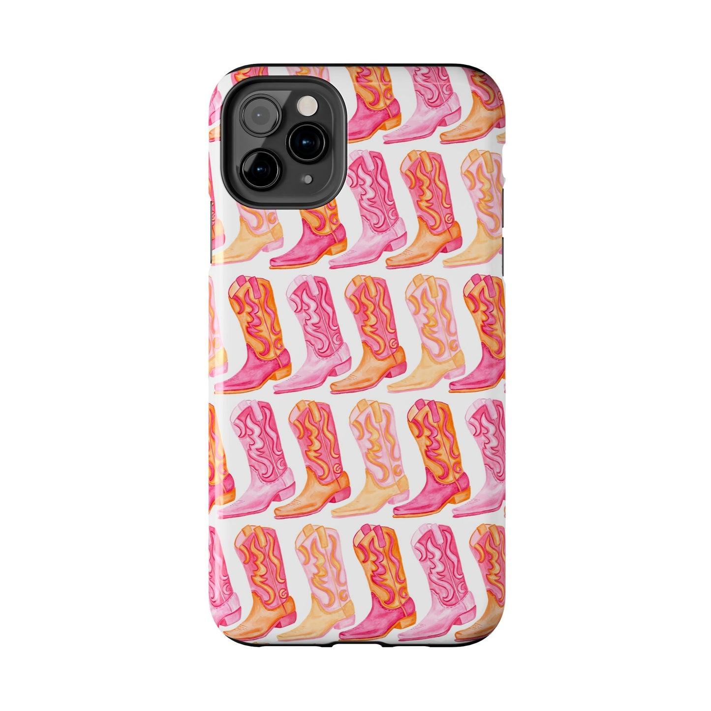 Rows of Hot Pink & Orange Cowboy Boots Tough Phone Cases | Various Models Available