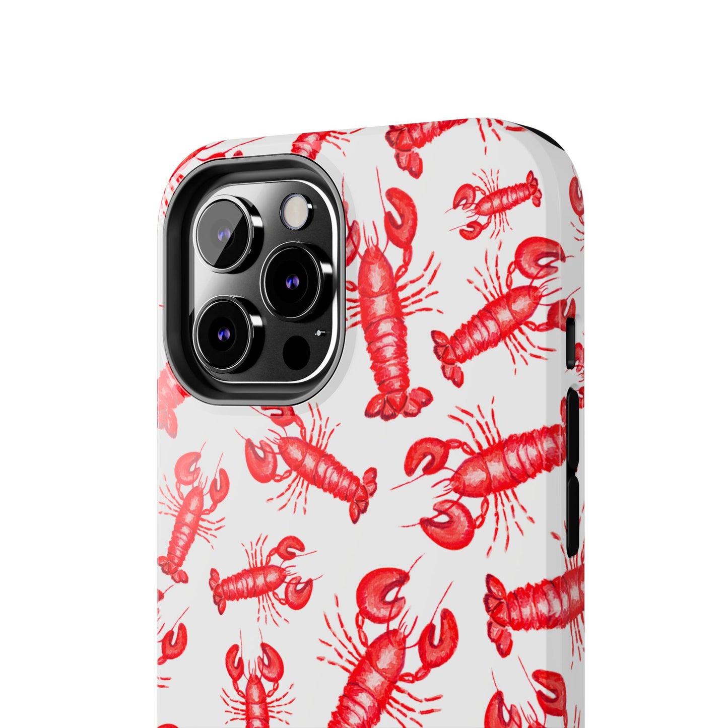 Watercolor Red Lobster Coastal Illustrated Patterned Tough Phone Case | Various Models
