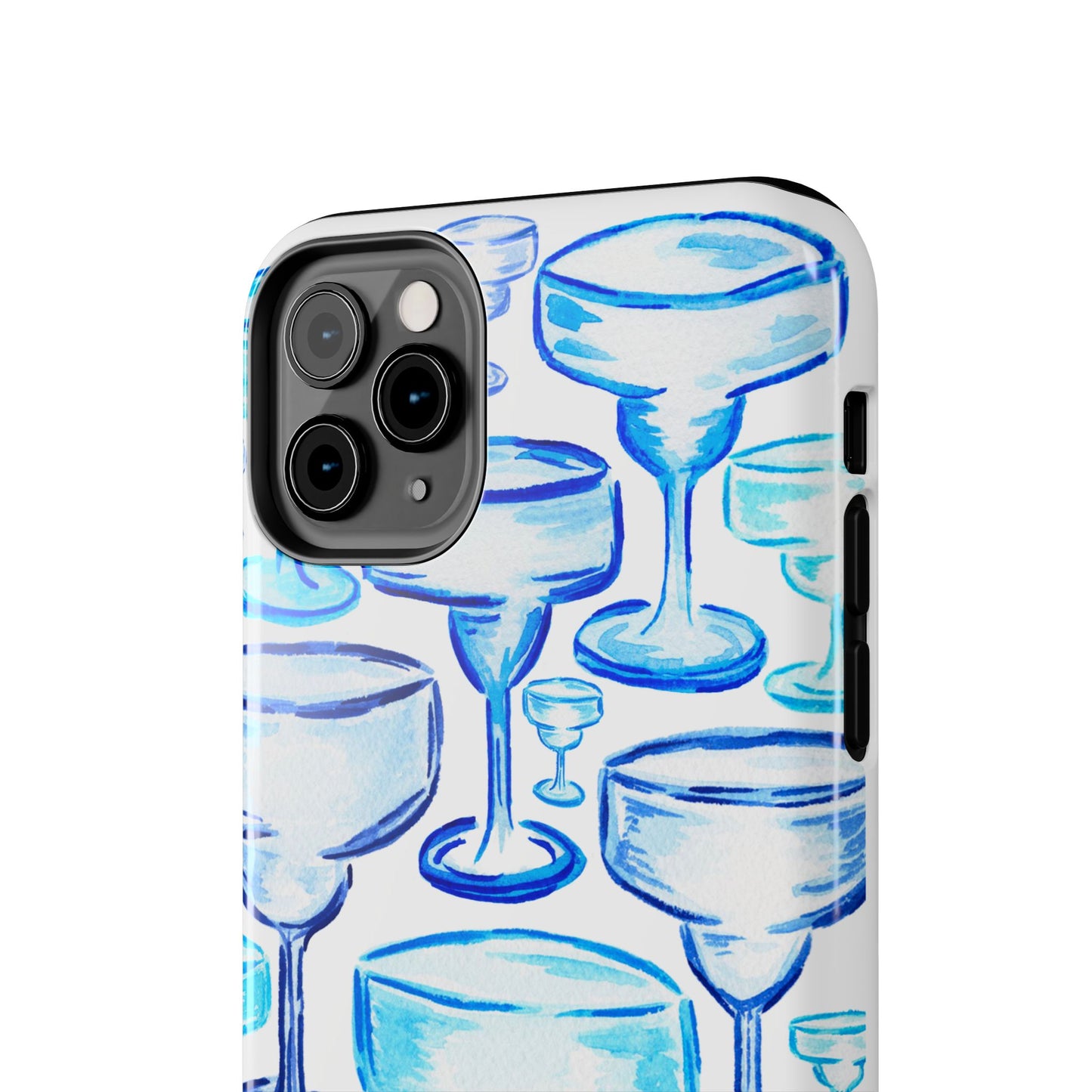 Coastal Shades of Blue Watercolor Margaritas Tough Phone Case | Various Models Available