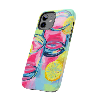 Pink Lemonade Abstract Acrylic Cocktails Tough Phone Case | Various Models Available