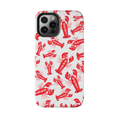 Watercolor Red Lobster Coastal Illustrated Patterned Tough Phone Case | Various Models