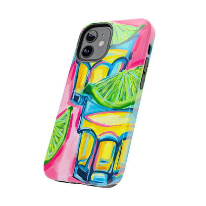 Pink Tequila Shot & Limes Acrylic Tough Phone Case | Various Models Available