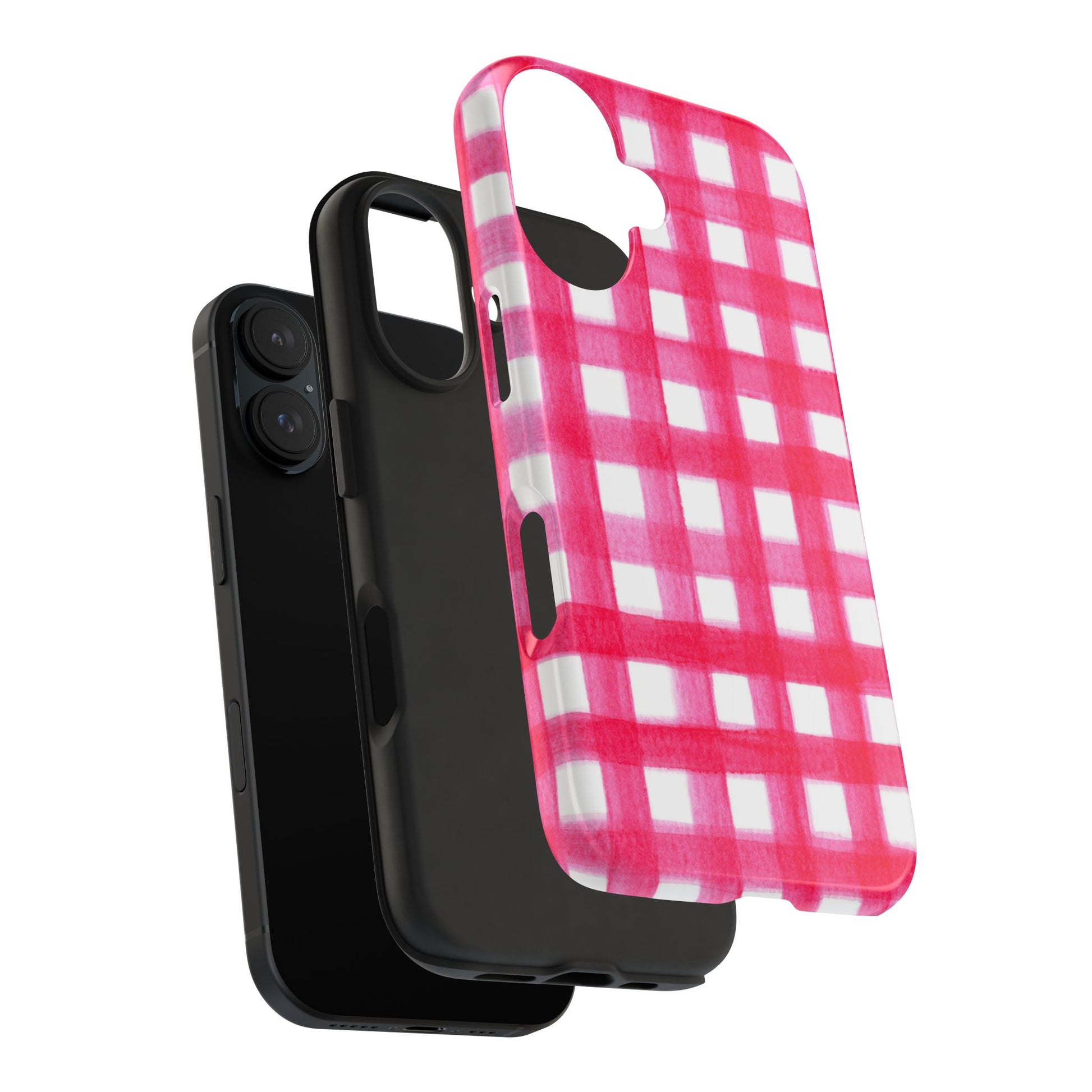 Hot Pink Gingham Watercolor Preppy Tough Phone Case | Various models