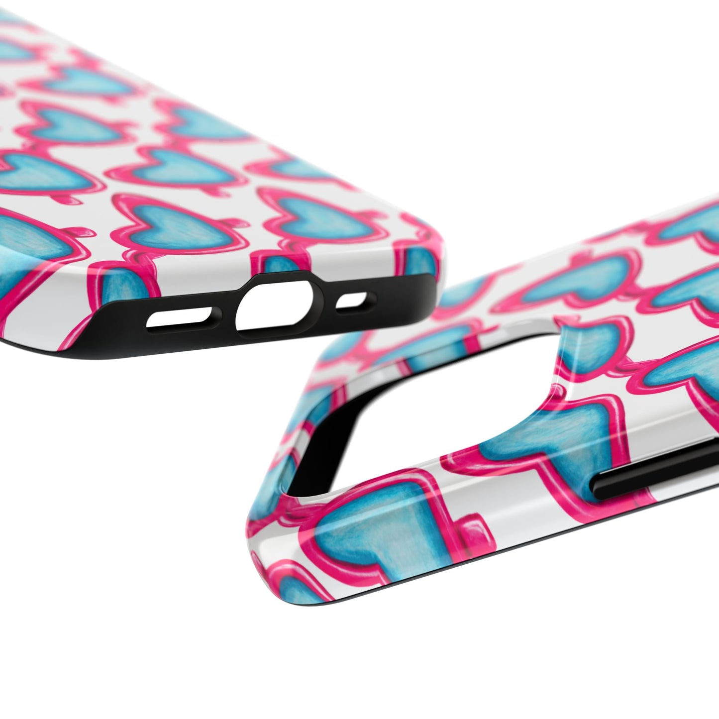 Pink Heart Shaped Sunglasses Watercolor Illustrated Tough Phone Case | Various Models