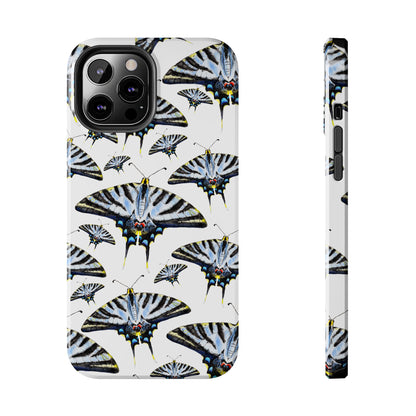 Light Blue Swallowtail Butterflies Watercolor Illustrated Pale Blue Tough Phone Case | Various Models iPhone 12 Pro Max