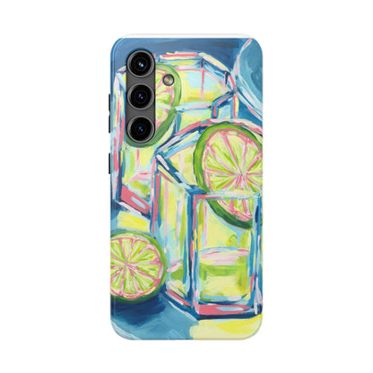 Pink Lime Green Yellow Margaritas Acrylic Tough Phone Case | Various Models Available